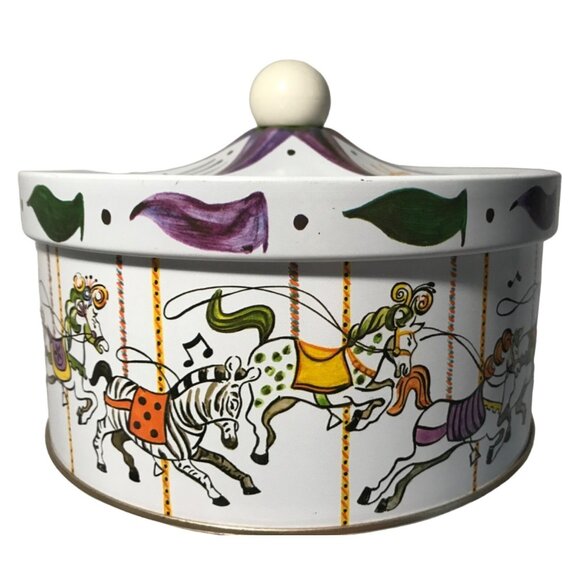CAROUSEL HORSE TIN RARE 1950's New York Guildcraft Vintage Carnivale Unique Magi - Picture 1 of 12